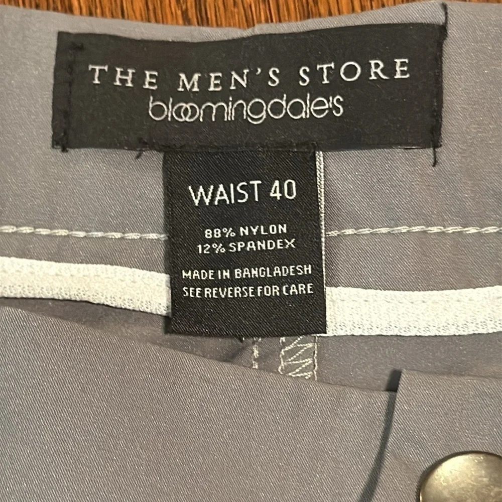 Bloomingdale’s Men's Store Gray Flat Front Nylon Shorts